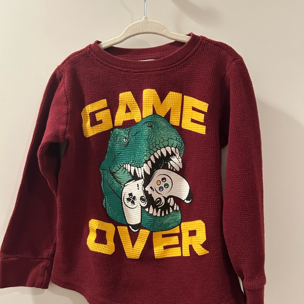 Game Over Dinosaur Graphic Long Sleeve
